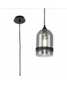 Irina Pendant 15cm Dome, 1 x E27 (Max 20W), Matt Black & Smoke