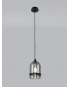 Irina Pendant 15cm Dome, 1 x E27 (Max 20W), Matt Black & Smoke