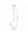 Irina Pendant 15cm Dome, 1 x E27 (Max 20W), Matt Black & Smoke