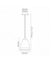 Irina Pendant 15cm Cone, 1 x E27 (Max 20W), Matt Black & Smoke