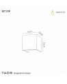 Mantra Taos Wall Lamp, 12W LED, 3000K, 1100lm, IP65, White Cement
