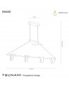 Mantra Tsunami 4 Light Pendant, 48W LED, 3000K, 3600lm, Sand White, Kitchen Island Pendant Lamp
