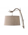 Mantra Sabina Floor Lamp 182cm, 1 x E27, Imitation Wood, Linen Shade