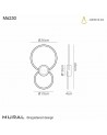 Mantra Mural Wall Lamp Circles, 24W, 3000K, 1440lm, White