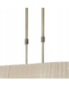 Mantra Tiffany Pendant 6+6 Light E27+G9 Oval, Antique Brass With Soft Bronze Shade & Clear Crystal