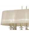 Mantra Tiffany Pendant 6+6 Light E27+G9 Oval, Antique Brass With Soft Bronze Shade & Clear Crystal
