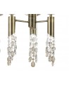 Mantra Tiffany Pendant 6+6 Light E27+G9 Oval, Antique Brass With Soft Bronze Shade & Clear Crystal