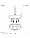 Mantra Tiffany Pendant 6+6 Light E27+G9 Oval, Antique Brass With Soft Bronze Shade & Clear Crystal