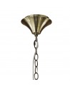 Mantra Tiffany Pendant 4+4 Light E14+G9, Antique Brass With White Shades & Clear Crystal