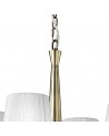 Mantra Tiffany Pendant 4+4 Light E14+G9, Antique Brass With White Shades & Clear Crystal