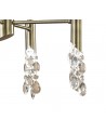 Mantra Tiffany Pendant 4+4 Light E14+G9, Antique Brass With White Shades & Clear Crystal