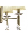 Mantra Tiffany Pendant 4+4 Light E14+G9, Antique Brass With Cream Shades & Clear Crystal