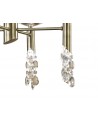 Mantra Tiffany Pendant 4+4 Light E14+G9, Antique Brass With Cream Shades & Clear Crystal