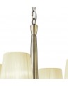Mantra Tiffany Pendant 4+4 Light E14+G9, Antique Brass With Cream Shades & Clear Crystal