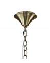 Mantra Tiffany Pendant 4+4 Light E14+G9, Antique Brass With Soft Bronze Shades & Clear Crystal