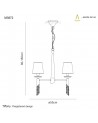 Mantra Tiffany Pendant 4+4 Light E14+G9, Antique Brass With Soft Bronze Shades & Clear Crystal