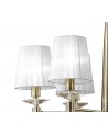 Mantra Tiffany Pendant 6+6 Light E14+G9, Antique Brass With White Shades & Clear Crystal