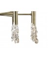 Mantra Tiffany Pendant 6+6 Light E14+G9, Antique Brass With White Shades & Clear Crystal