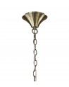 Mantra Tiffany Pendant 6+6 Light E14+G9, Antique Brass With White Shades & Clear Crystal