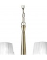 Mantra Tiffany Pendant 6+6 Light E14+G9, Antique Brass With White Shades & Clear Crystal
