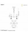 Mantra Tiffany Pendant 6+6 Light E14+G9, Antique Brass With White Shades & Clear Crystal