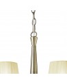 Mantra Tiffany Pendant 6+6 Light E14+G9, Antique Brass With Cream Shades & Clear Crystal