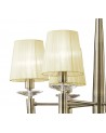 Mantra Tiffany Pendant 6+6 Light E14+G9, Antique Brass With Cream Shades & Clear Crystal