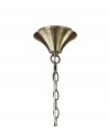 Mantra Tiffany Pendant 6+6 Light E14+G9, Antique Brass With Cream Shades & Clear Crystal