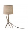 Mantra Sabina Table Lamp 57cm, 1 x E27, Imitation Wood, Linen Shade