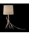 Mantra Sabina Table Lamp 57cm, 1 x E27, Imitation Wood, Linen Shade