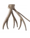 Mantra Sabina Table Lamp 57cm, 1 x E27, Imitation Wood, Linen Shade