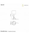 Mantra Sabina Table Lamp 57cm, 1 x E27, Imitation Wood, Linen Shade