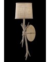 Mantra Sabina Wall Lamp, 1 x E27, Imitation Wood, Linen Shade