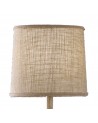 Mantra Sabina Wall Lamp, 1 x E27, Imitation Wood, Linen Shade