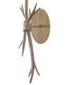 Mantra Sabina Wall Lamp, 1 x E27, Imitation Wood, Linen Shade
