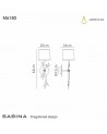 Mantra Sabina Wall Lamp, 1 x E27, Imitation Wood, Linen Shade