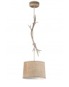 Mantra Sabina Pendant 35cm Round, 1 x E27, Imitation Wood, Linen Shade