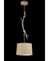 Mantra Sabina Pendant 35cm Round, 1 x E27, Imitation Wood, Linen Shade