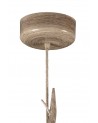 Mantra Sabina Pendant 35cm Round, 1 x E27, Imitation Wood, Linen Shade