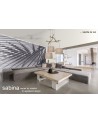 Mantra Sabina Pendant 2 x E27, Imitation Wood, Linen Shade