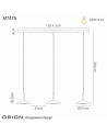 Mantra Orion 3 Light Linear Pendant, 24W LED, 3000K, 1770lm, Black/Antique Brass