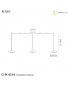Mantra Orion 4 Light Linear Pendant , 32W LED, 3000K, 1770lm, Black,/Antique Brass
