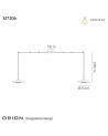 Mantra Orion 2 Light Linear Pendant , 16W LED, 3000K, 1180lm, Black,/Antique Brass