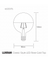 Classic Deco LED Rose Gold Top 80mm E27 Dimmable 220-240V 4W 2700K, 330lm, Rose Gold/Clear Finish