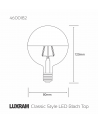 Classic Deco LED Black Top 80mm E27 Dimmable 220-240V 4W 2700K, 330lm, Black/Clear Finish