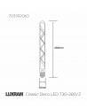 Classic Deco LED 280mm Tubular E27 Dimmable 6W Warm White 1800K, 500lm, Gold Glass