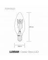 Classic Deco LED Candle/W E14 Non-Dimmable 2W Warm White 1800K, 100lm, Gold Finish