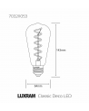 Classic Deco LED Rustica Tradition Tip/S ST64 ST64 E27 Dimmable 5W 1800K Extra Warm White, 280lm, Gold Finish
