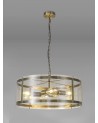Lily Pendant, 4 Light E27, Antique Brass