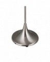 Crowne Round Curved Base Floor Lamp Without Shade, Inline Switch, 1 Light E27 Satin Nickel